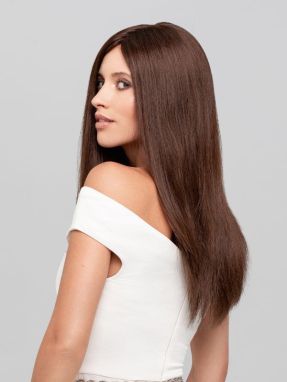 Exclusiv Light Long HH Remy haarwerk van Gisela Mayer met lang, steil remy human hair, achteraanzicht