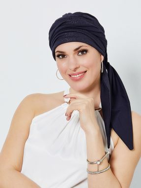 blauwe glitter turban
